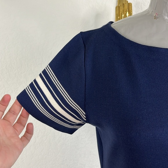 Ralph Lauren Purple Label SS 19 Knit Boat Neck Stripe Knit A Line Shift Dress - Picture 2 of 7